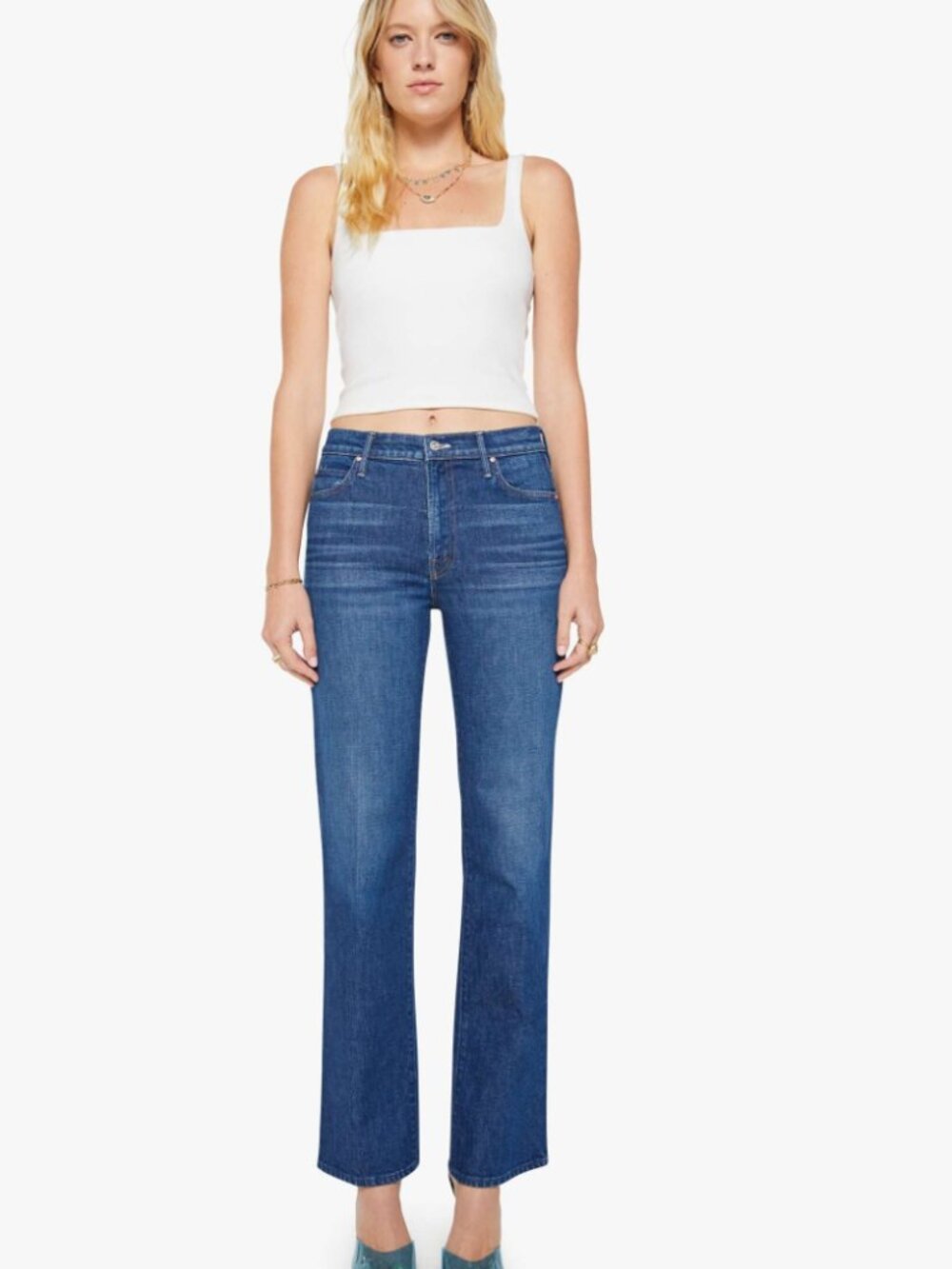 NWT MOTHER The Kick It High-Rise Straight Leg Jeans/MadeInTheShade-27-MSRP $268